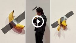 video:-jovem-come-banana-de-obra-de-arte-de-r$-600-mil-e-devolve-a-casca:-‘estava-com-fome’