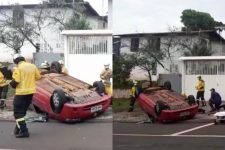 video:-motorista-fica-ferido-apos-capotamento-em-chapeco