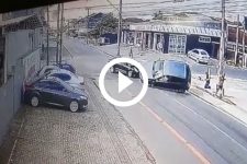 video:-‘foi-a-mao-de-deus’,-diz-trabalhador-quase-atingido-por-carro-em-joinville