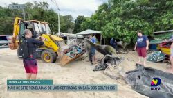 mais-de-sete-toneladas-de-lixo-sao-retiradas-da-baia-dos-golfinhos,-em-governador-celso-ramos