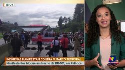 indigenas-manifestam-contra-o-marco-temporal-em-trecho-da-br-101,-em-palhoca